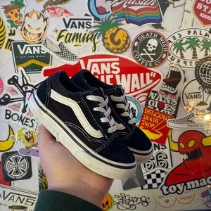 Toddler Vans Old Skools Black White